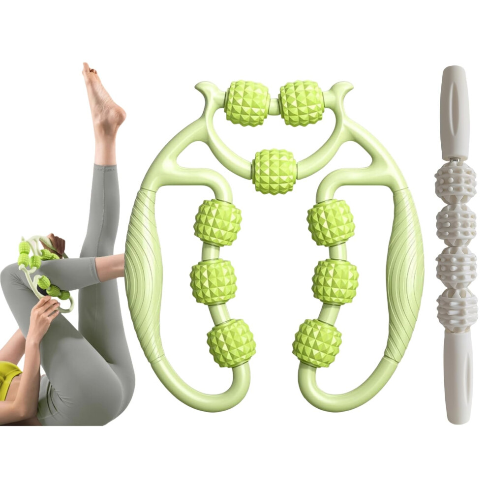 2pcs Massage Roller, Leg Muscle Massager, Deep Tissue Massage Roller with 9 Wheels