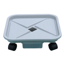 Plastic Rolling Plant Bracket With Caster Round Metal Flower-M