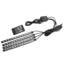 Acessórios automotivos multicoloridos com música, iluminação sob o painel, luzes LED internas RGB para carros, luzes de ambiente LED, fita de LED