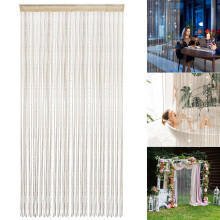 Room Divider Curtain In Silver Glitter Finish, String Curtains With Tassels And Beads For Doors Windows, Privacy Door Frame Curtain With Elegant Shine