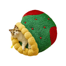 Kerstontwerp huisdierbed pluche katten-S Kerstsok n