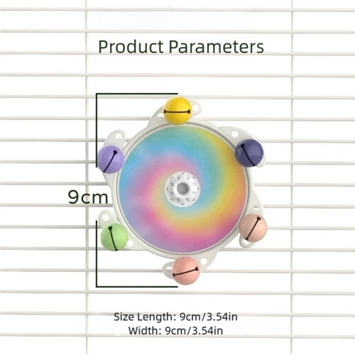 Parakeets Chewing Disc Rotate Flying Saucers Interactively-1 2