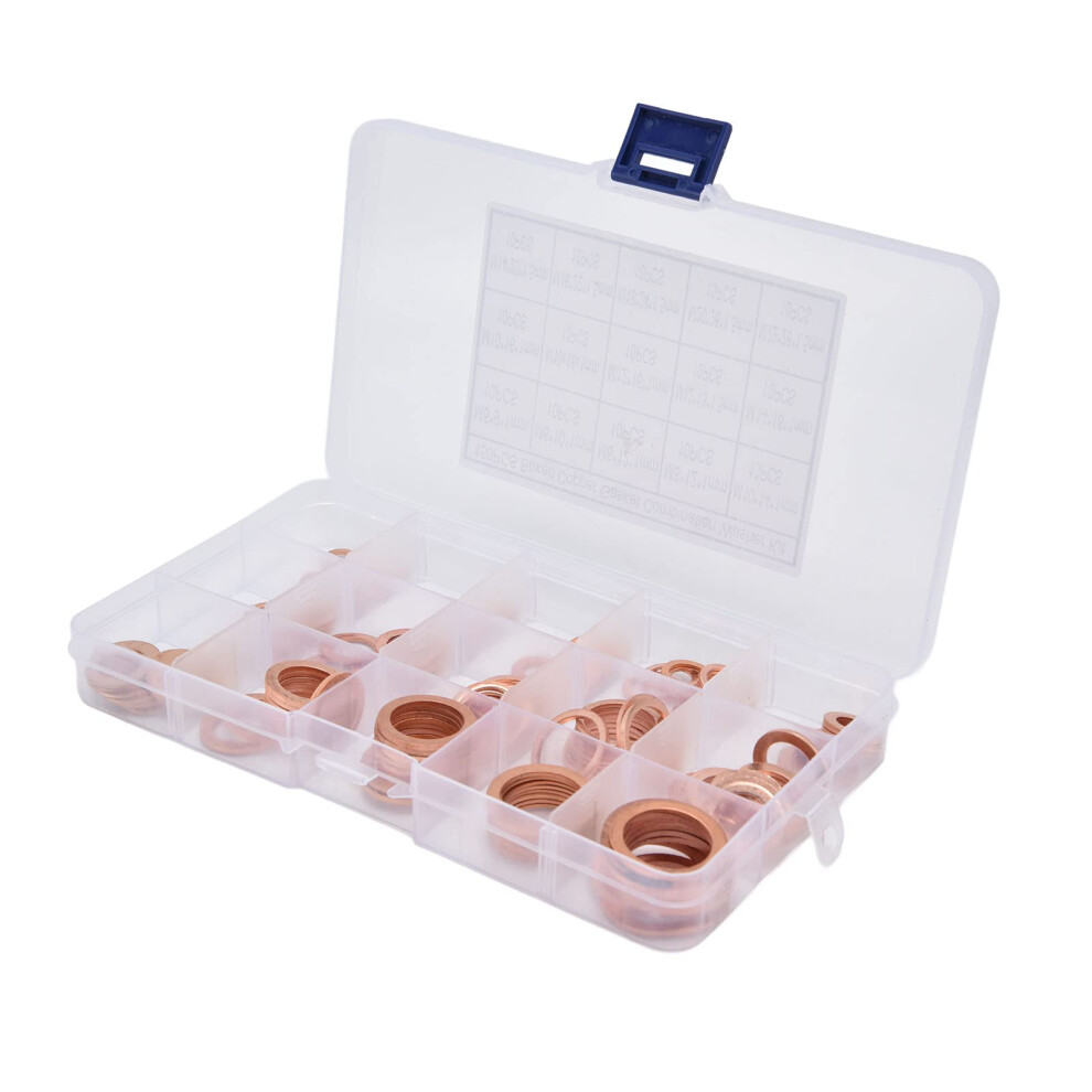 Copper Washer, Highconductivity Oil Seals Gasket 150 Pieces For Industrial Connections 9365049586559
