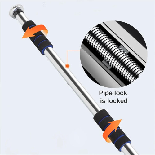 Pullup bar, door pullup bar, adjustable length, nonslip, fitness (orange) 1