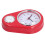 Red Kitchen Timer Wall Clock 9 Inch Quartz Silent Multifunction & Precise Time 1