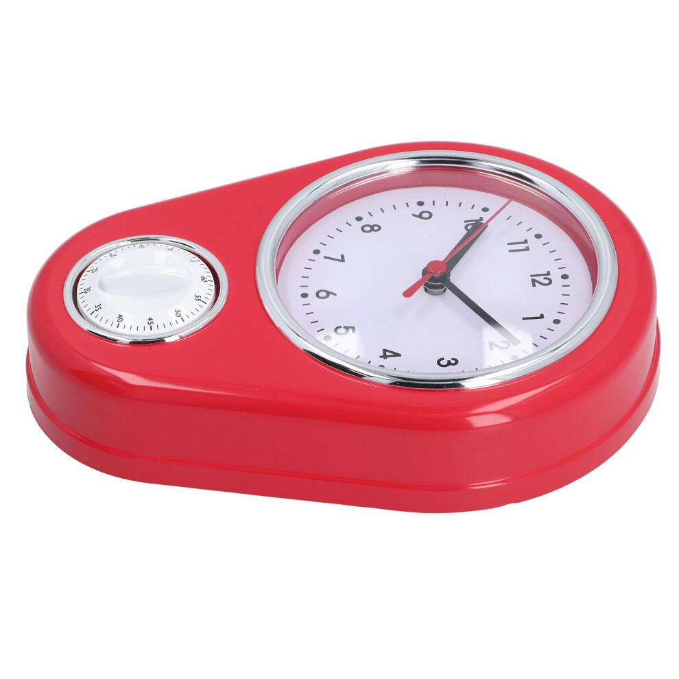 Red Kitchen Timer Wall Clock 9 Inch Quartz Silent Multifunction & Precise Time