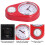 Red Kitchen Timer Wall Clock 9 Inch Quartz Silent Multifunction & Precise Time 8