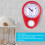 Red Kitchen Timer Wall Clock 9 Inch Quartz Silent Multifunction & Precise Time 4