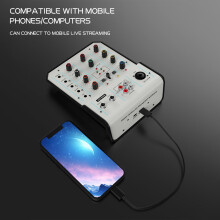 Audiomixer, 3-Kanal-Mischpult, 48 V