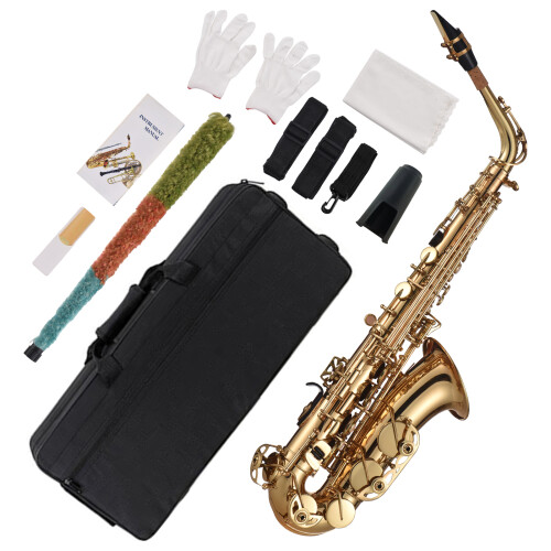 Eb-Altsaxophon, Messing, lackiert, Gold, 1