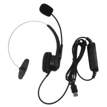Hochwertiges USB-Headset für klare Kommunikation, verstellbarer Kopfbügel für individuellen Tragekomfort