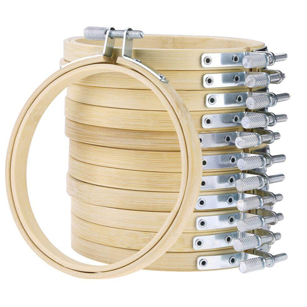 12-teiliges 8 cm rundes Stickrahmen-Set aus Holz,
