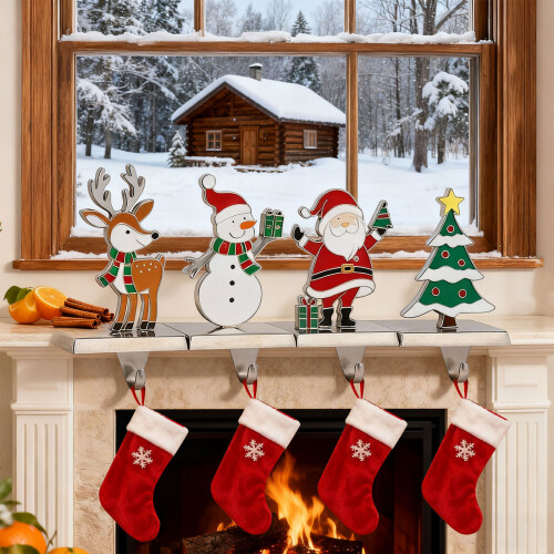 Décoration murale avec bas de Noël antidérapant, base robuste - 1