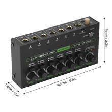 6-Kanal-Mixer mit RGB-Licht 1/4 TRS TS