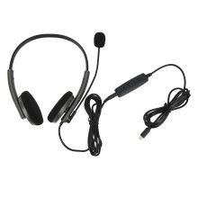HD-Sprachkommunikations-Headset mit einziehbarem Kopfbügel und drehbarem Mikrofon, kompatibel mit Skype, Webinaren und Callcentern