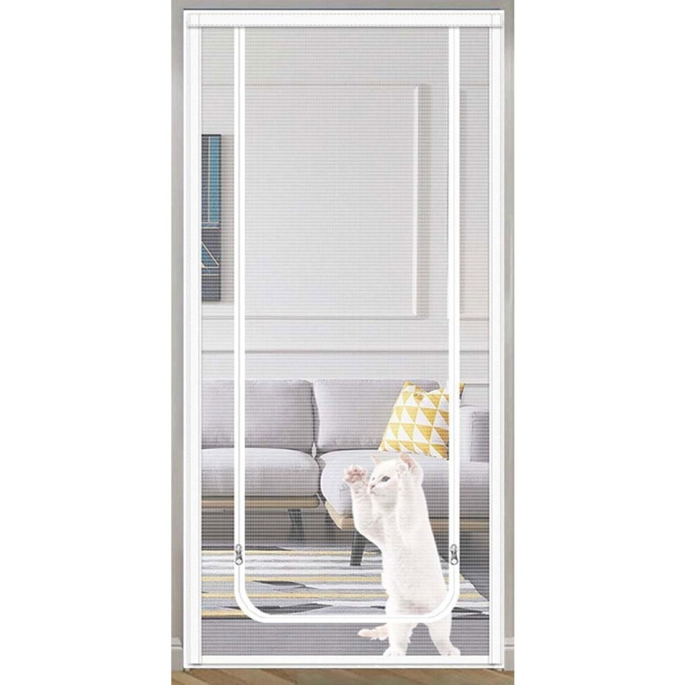Pet Screen Door, Reinforced Cat Safety Gate For Living Room, Bedroom, Kitchen, Balcony, Dog Cat Gate With Zipper (B, 90X210cm) 9365049587440
