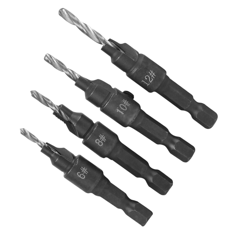 4-teiliges Bohrer-Set aus Kohlenstoffstahl, 6–12