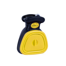Dog poop collector, sturdy, with bag dispenser, metal clip and poop bags, scented bags YellowS