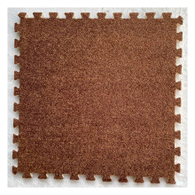 Foam mat, 16 pieces, thickened, interlocking floor mat made of plush foam, fluffy square foam floor tiles, 61 x 61 cm, soft, restful, Dark Coffee.