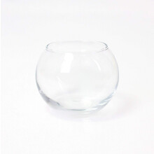 Globe vase decorative glass TOBI, clear, 3.1' / 8 cm, Ø 3.7' / 9.5 cm Candle holder / glass bowl INNA Glas