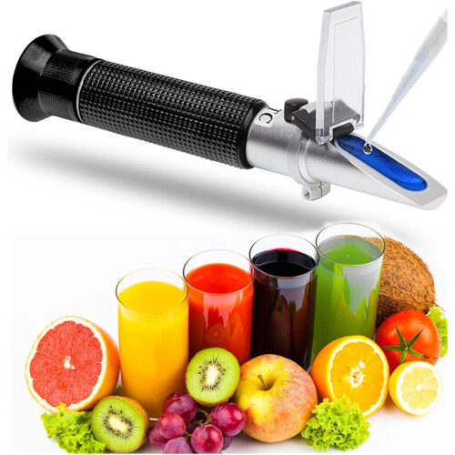 Digital Refractometer, Refractometer 032% for Food and Drinks Sugar Testing with ATC, Handheld Brix Meter (Range: 032%) 1