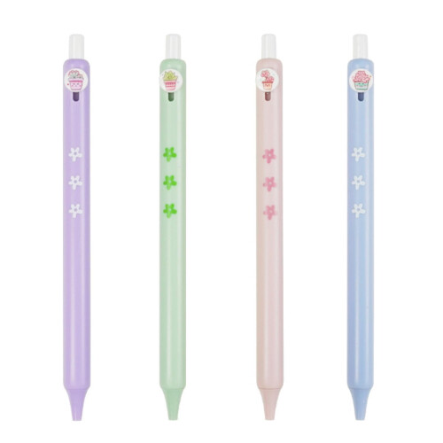4 pcs/box – 0.5 mm Cartoon Succulent Pattern, Button, Neutral Pen, CS Tip, QuickDrying, Neutral Pen, 4 pcs/box
