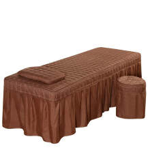 Massage table cover, solid wood, skinfriendly, full cover with hole, 5 sizes (Brown)