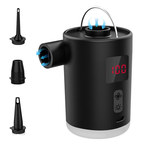 Air Pump for Pool Floats  Rechargeable Compressor with LED Light