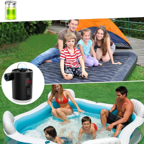 Air Pump for Pool Floats  Rechargeable Compressor with LED Light 1