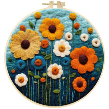 Beginner Embroidery Set, Cross Stitch Kits, DIY Wool Embroidery Painting Set, Gift for Friends