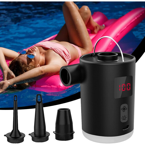 Portable Air Pump  Rechargeable Compressor with LED Light for Camping 1