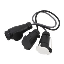 Stik til biltrailer med nemt installationsvenligt plug & play-design, universel 13-bens til Twin7-bens adapter til 4 RV, campingvogn og båd, holdbar