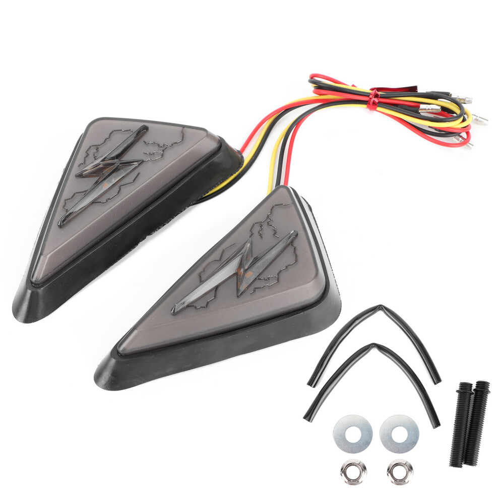 Indicator Lights Motorcycle, High Visibility Led Blinkers W/ Durable Construction Universal Fitment Easy Installation Water Resistant Triangle Amber 9139052963955