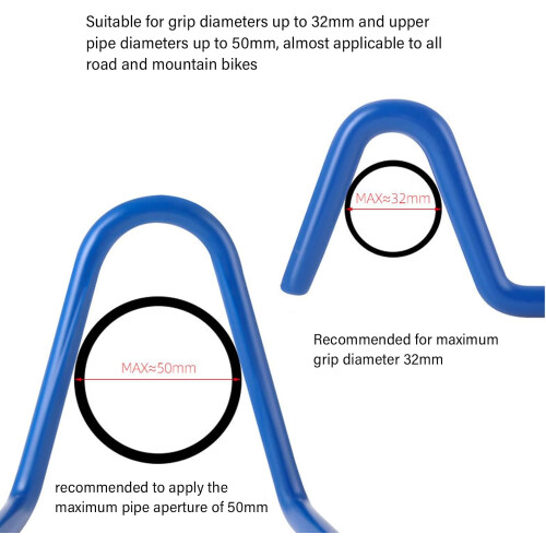 Bicycle handlebar stabilizer for bicycle handlebars, scratchresistant, handlebar holder, front wheel rotation 2
