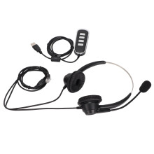 Binaurales Telefon-Headset für Callcenter mit Surround-Sound und akustischem Schockschutz. Extrem robuste Konstruktion mit flexiblem Kopfbügel und