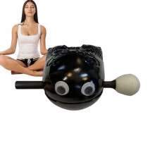 Zen temple block drum  Wooden fish temple block with small eyes  Buddhist percussion instrument for Munich ornament home decoration