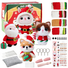 Needle Felting Kit Adult Christmas Craft Kit Includes Felting Tool Needle Pad Wool Pattern Non Foldable