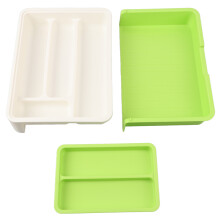Organizador de mesa para cocina y comedor, organizador de mesa con compartimentos ajustables, bandeja para cubiertos con separador flexible y