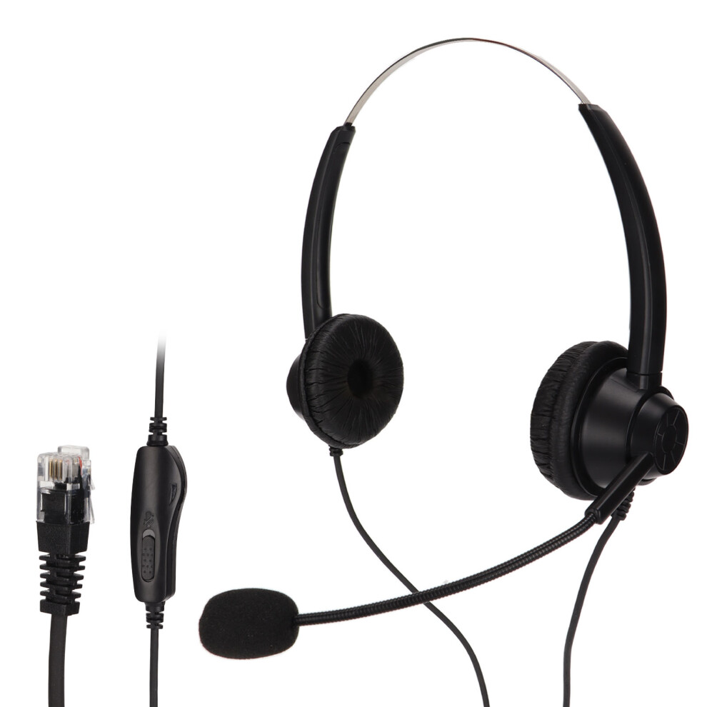 Office Phone Headset With Noise Cancelling Microphone For Cisco Polycom Wideband Audio Binaural Corded Rj9 Headset For Call Center And Office Use 9416038568220