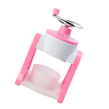 1 x Ice Maker Hand Crank Stainless Steel Pink Snow Cone Machine