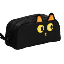 Large Capacity Pencil Case Black Color, Cat Pen Bags Pencil Pouch Organizer, Pencil Case Durable Canvas Stationery Bag, for Boys Girls or Adults Stude