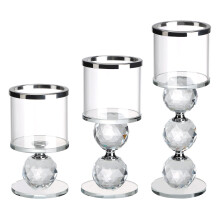 Elegant Crystal Candle Holders For Various Decor, Clear Glass Shades Heat Resistant Candlestands Ideal For Wedding Home Decoration
