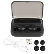 Bluetooth-hörlurar, stereoljud, trådlösa hörlurar med inbyggd mikrofon, lång batteritid, USB-laddningsfodral, IPX7, vattentåliga, ergonomiska