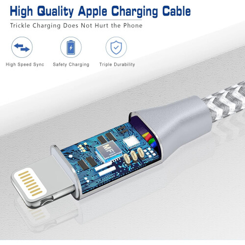Καλώδιο Lightning για φορτιστή iPhone, με πιστοποίηση MFi, καλώδιο USB A σε Lightning, γρήγορη 1