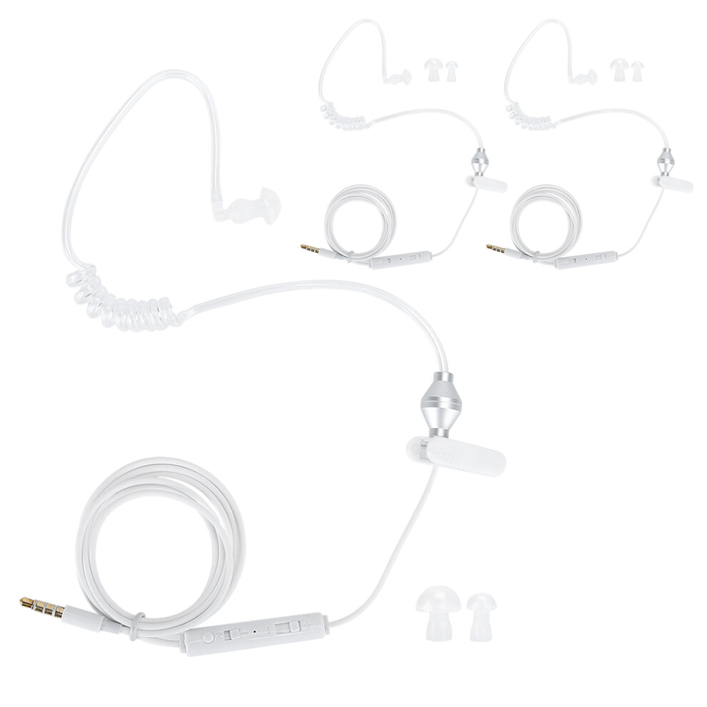 Noise Isolating Earbuds With Microphone Air Tube Headphones Anti Radiation Wired Stereo Earpiece In Ear Headphones Acoustic Tube With 3.5Mm Plug For P 9416038578458