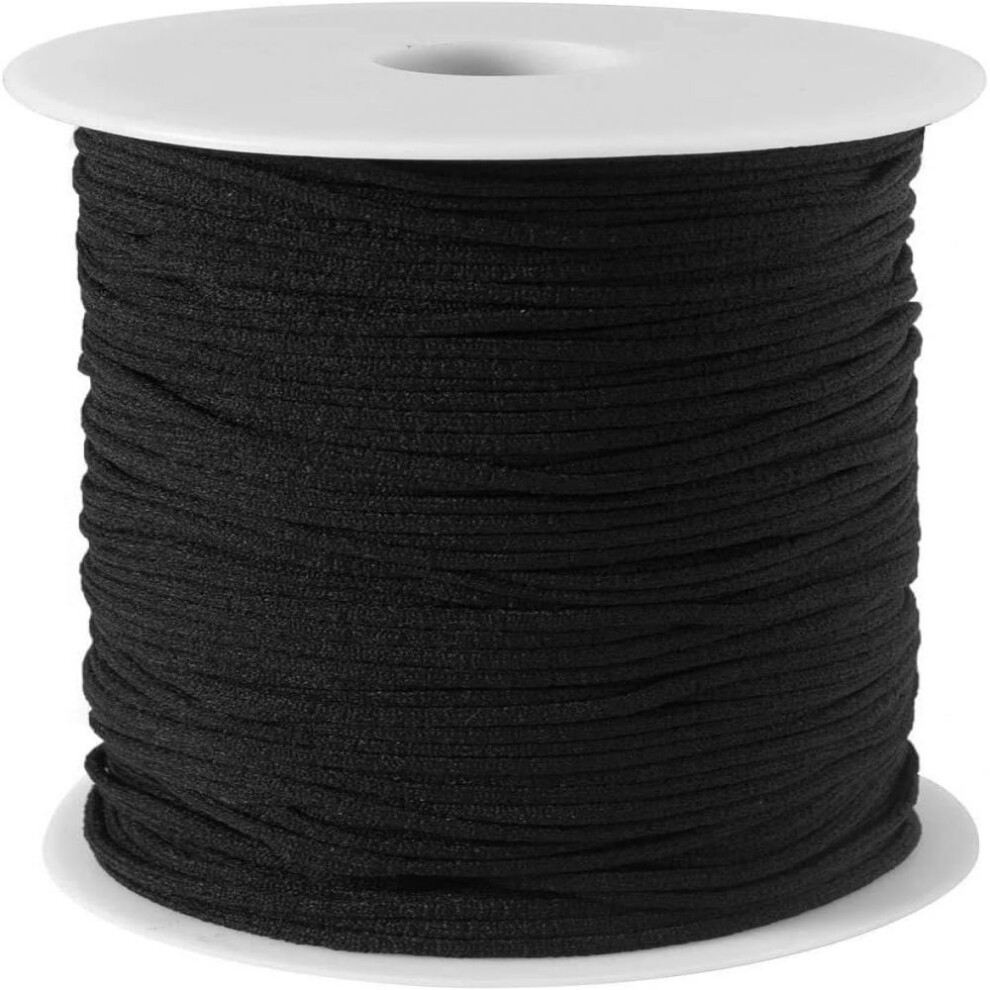 White/Black Polyester Elastic Cord, 120M X 3Mm, Heavy Stretch Elastic Rope For Sewing And Crafting, &