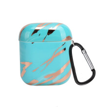 Elegante custodia protettiva per AirPods con esclusivo design effetto marmo glitterato, antiurto, leggera, protezione completa, supporta la ricarica