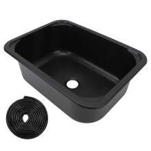 Single Bowl Stainless Steel Hand Wash Basin Undermount RV Bar Kitchen Sink Drop In Sink Folding Lid Cover Accessories Anti Corrosion Anti Rust Wear