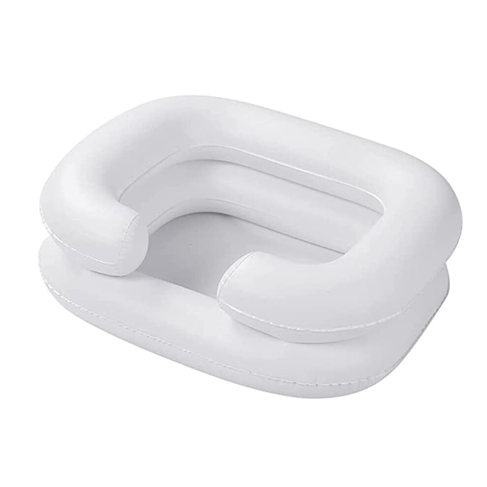 Inflatable Hair Washing Basin, Portable PVC Hair Wash Basin, Hair Wash in Bed for Injured, Elderly, Pregnant Women, Disabled Care, White