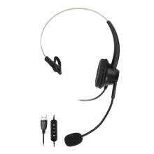 Kabelgebundenes USB-Headset mit geräuschunterdrückendem Mikrofon, verbesserter Klangklarheit, integrierter Lautstärkeregelung, extrem komfortablem